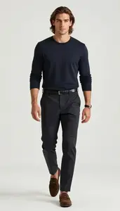 Germanic Man Young Professional In Longline Tee Menswear Stock Photo