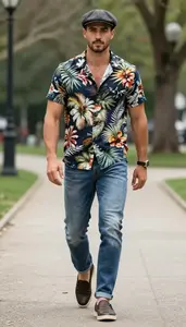 Hawaiian Shirt Stock Photo Windowpane Fashion