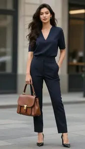 Professional Top And Dress Pants For Women Stock Photo