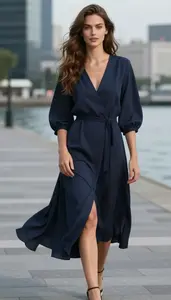 Structured Silhouette Navy Dresses For Women Accessible Fashion Fashion