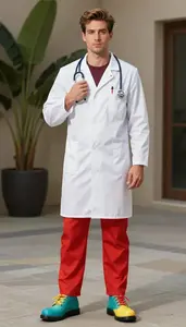 Caucasian Man Man Bold Pediatrician Costume Costume