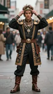 Caucasian Man Man In Late 20s In Elaborate Buwan Wika Costume