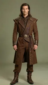 Celebratory Pale Skinned Man Man In Impressive Wise Costume
