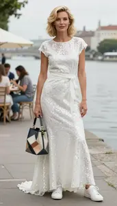 Central European Woman Woman Color Blocking Wedding Dresses For Women