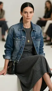 Charcoal Free Spirited Dress For Women Fashion Stock Photo