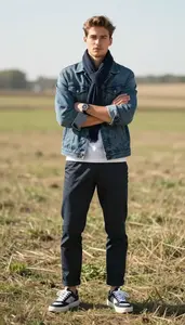 Editorial Boxy Fit Shirt Scandinavian Man Young Man In 20s