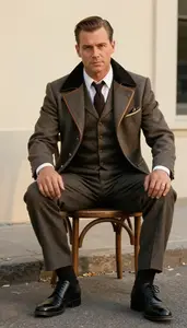 Elaborate Gangster Costume Man In 50s