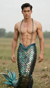 Impressive Mermaid Costume Man In 50s