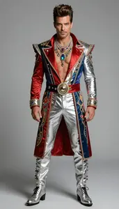 Man In Late 30s Engaging Man Vibrant Magician Costume