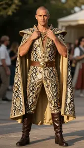 Man In Late 20s Man Wearing Quality Snake Charmer Costume