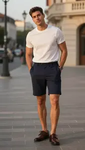 Man In Mid 20s Man Wearing Workout Shorts For Men