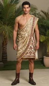 Professional Light Skinned Man Man In Intricate Toga Costume