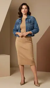 Accessible Fashion Camel Sweater Dress