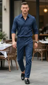 Fashionable Germanic Man Man In Camp Collar Shirt