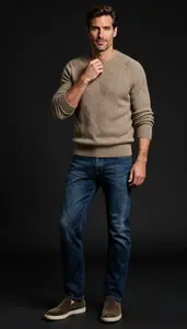 Lookbook Style Cozy Sweater Mature Man Successful Man