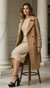 Trapeze Dress Stock Photo Camel Fashion