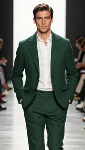 Undone Aesthetic Dark Green Herringbone Jacket Fashion