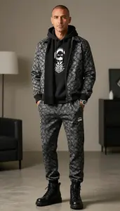 Windowpane Graphic Hoodie Men Fashion Photography