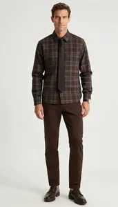 Central European Man Man Contrast Styling Flannel Shirt