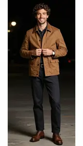 Mediterranean Man Man Monochrome Styling Fall Jackets Men