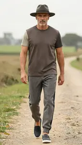 Spring Herringbone Layering Tee For Men