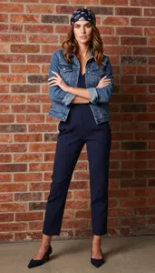 Woman In Late 20s Woman Professional Top And Dress Pants Fashion Stock Photo