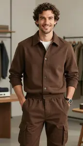 Brown Boxy Fit Shirt Men Fashion Photography