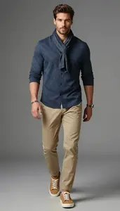 Khaki Relaxed Dress Shirt Style Inspiration Menswear