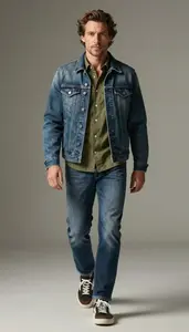 Man In Mid 30s Successful Man Military Shirt Fashion