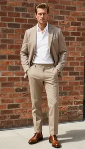 Contemporary Fair Skinned Man Fashion Sport Coat And Chinos Look