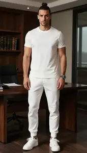 Curated Look White Athletic Joggers