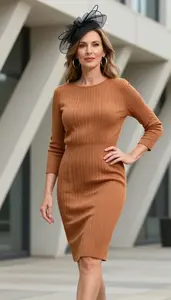 Editorial Warm Winter Dress Caucasian Woman Woman Fashion