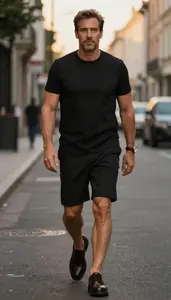 Friendly Black Black T Shirts For Men Stock Image