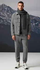 Herringbone Texture Shirt Mature Man Fashion