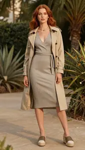 Lookbook Style Flattering Wrap Dress Young Professional Alluring Woman