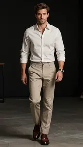Mens Dress Shirts Fashion Model Smart European Man