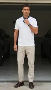 Minimalist Tee Fashion Model Friendly European Man