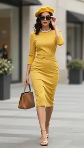 Power Dressing Understated Elegant Dress Fashion Stock Photo