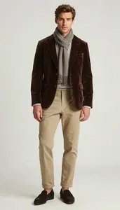 Windowpane Velvet Blazer Lifestyle Fashion Menswear