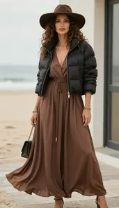 Alluring Germanic Woman Woman In Flowing Maxi Dress