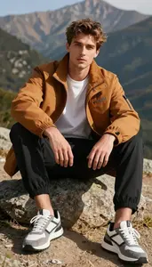 Approachable Fall Jackets Men Menswear Photography Stock