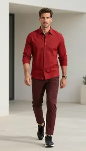 Approachable Red Shirts For Men Menswear Photography Stock