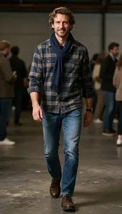 Balanced Proportions Flannel Shirt Fashion Stock Photo