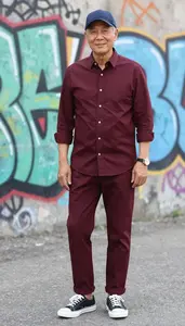 Button Down And Chinos For Everyday Fashion British Man Man Stock