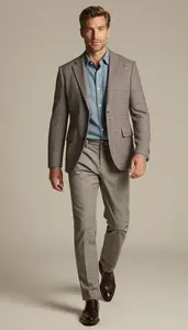 Caucasian Man Man Checked Blazer For Lifestyle Fashion