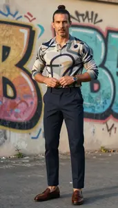 Contemporary Man In Thermal Shirt Stock Photo