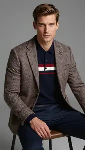 Contemporary Striped Tweed Jacket Stock Image