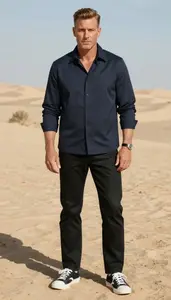 Editorial Solid Overshirt Anglo Man Man In 50s