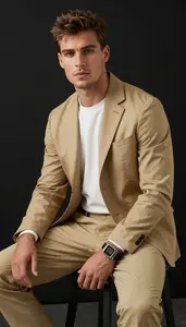 Formal Sport Coat And Chinos For Men Stock Photo