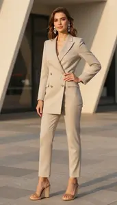 A Line Silhouette Tailored Jacket And Pants Power Dressing